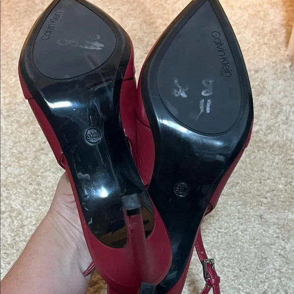 Calvin Klein Burgundy Slingback Heels - Picture 6 of 10